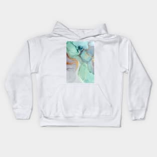 Alcohol ink modern abstract painting, modern contemporary art. Kids Hoodie